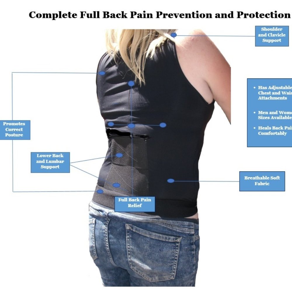 Computer User Back Pain Relieving Compression Vest - Picture 5 of 7